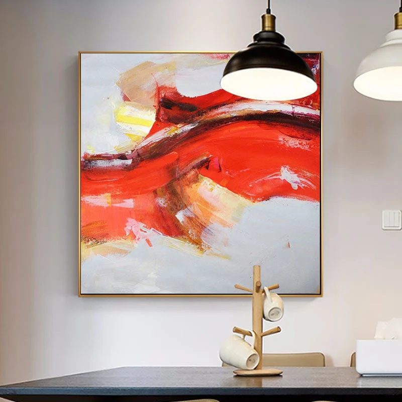 Painting Brown Yellow - original landscape painting for office
